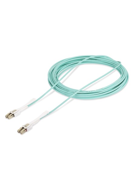 Cable de Fibra Óptica Multimodo LC a LC (UPC) OM4 de 10m - con Pestillos - 50/125µm - Redes de 100G - Resistente a los Dobleces